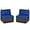 Navy Blue, variant on RELAX4LIFE 2-Piece Wicker Armless Sofa - PE Rattan Sectional Sofa Set w/Removable Cushions, All-Weather Sofa Chair Set for Porch, Balcony, Garden, Poolside, Outdoor Patio Sofa (Turquoise)