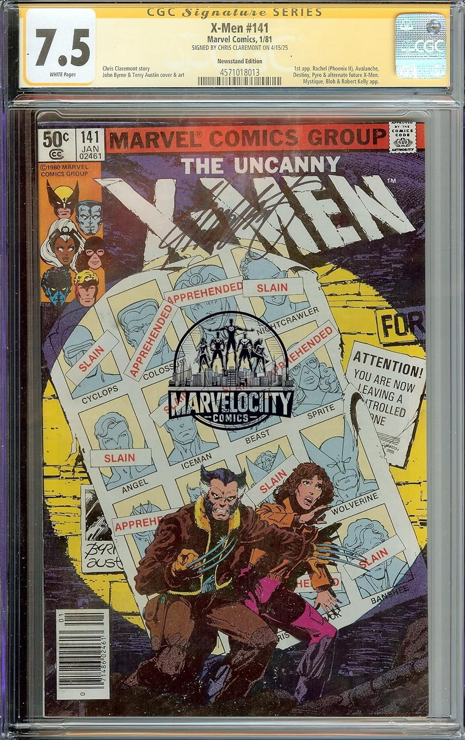 Uncanny X-Men #141 CGC 7.5 NM Signed Chris Claremont