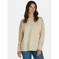 thumbnail image 4 of Time and Tru Women's Crewneck Sweatshirt with High-Low Hem, 2-Pack, Sizes XS-XXXL, 4 of 5