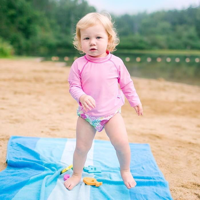iPlay Baby-Girls Cap Sleeve Rashguard Swim and Sun Shirt 