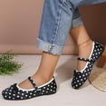 thumbnail image 5 of Miqool Womens Dot Print Loafers Flat Shoes Round Toe Bowknot Shallow Mouth Slip On Indoor Outdoor Comfortable Shoes, 5 of 9