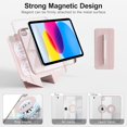 thumbnail image 6 of Multi-Angle Magnetic Stand Clear Back Cover for iPad Air 11" M2/M3/M4 & Air 4/5 10.9", Slim Tablet Case with Apple Pencil Slot Auto Sleep Wake, Pink, 6 of 9