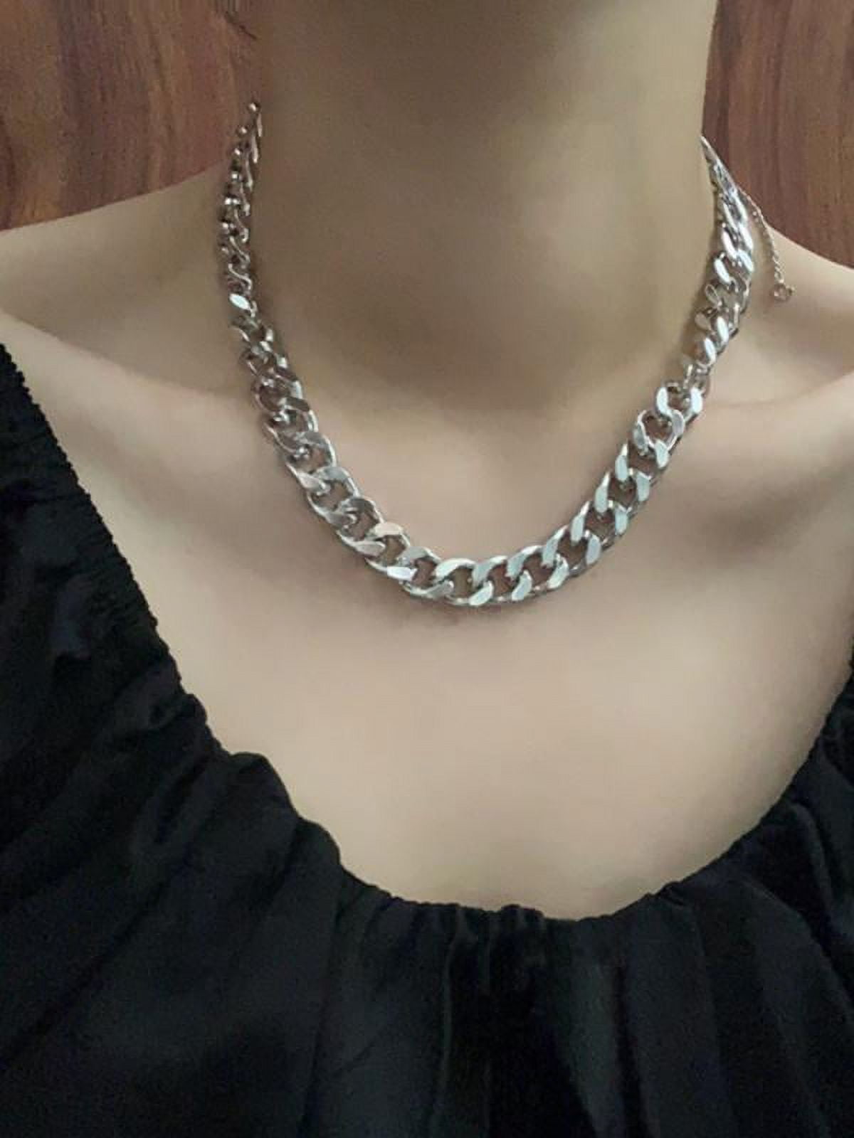 Catlerio Trendy Gold Silver Plated Punk Thick Link Clavicle Catlerio Trendy Gold Silver Plated Punk Thick Link Clavicle
