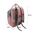 thumbnail image 4 of DERSTUEWE Bolsa de pañales de gran capacidad para mamás y papás – Mochila multifuncional para bebé con cambiador, bolsillos aislados, puerto de carga USB, impermeable y elegante, rosa, 4 of 5