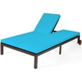 thumbnail image 4 of Gymax Adjustable Rattan 2-Person Recliner Lounge Chair - Set of 2, Turquoise, 4 of 10