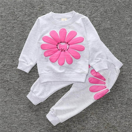 

Baby Clothes Clearance! TMOYZQ Children s Pullover Suit Women s Kid s Sunflower 2-Piece Set for Boys Girls Sweatsuit