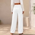 thumbnail image 5 of Womens' Sweat Pants Ndbuld Women's Casual Solid Color Drawstring Elastic Waist Sweatpants Cuffed Side Pockets Pants White S, 5 of 7
