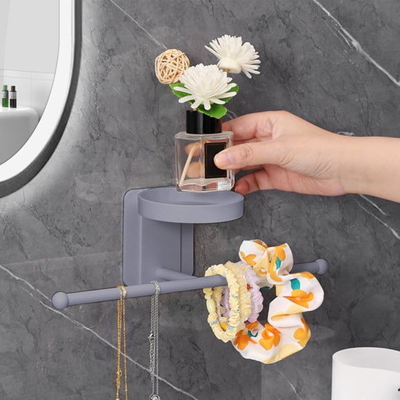 TIMIFIS Toothbrush Holders Multi Functional Folding Towel Rack Wall Mounted Non Perforated Bathroom Storage Rack