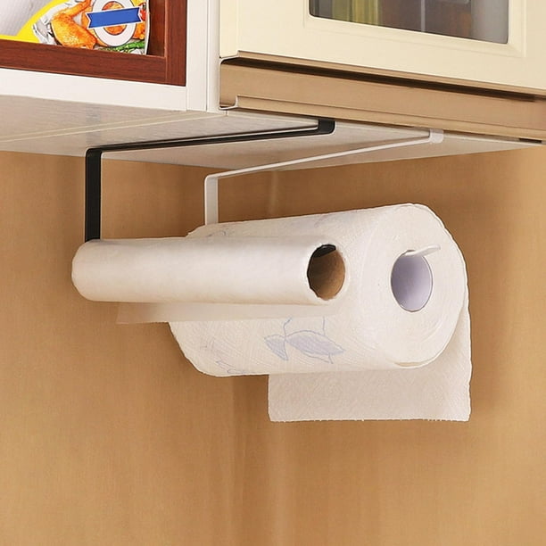 Mgaxyff Kitchen Cabinet Steel Roll Paper Holder Paper Towel Rack Hanger Storage Organizer Black Kitchen Roll Paper Holder Paper Towel Hanger Walmart Com Walmart Com
