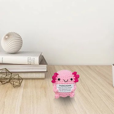 Positive Crochet Animals Vicloon Emotional Support Gift, Cute Stuff Good Luck Funny Gifts For Women Men, Positive Gifts Handmade Crochet Plant Doll, Office Decoration, Cheer Up Crochet Gift (Forget-me-not & Bee Cheer