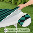 thumbnail image 5 of Teal and Black Checkerboard Pattern Round Fitted Tablecloth with Elastic Edge,Dining Table Cover Waterproof,Outdoor Round Tablecloth for Camping,Dining,Indoor and Outdoor, 5 of 7