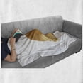 thumbnail image 6 of Bunny Soft Flannel Fleece Throw Blanket, Fluffy Rabbit Sitting on a White Background Friendly, Cozy Plush for Indoor and Outdoor Use, 50" x 60", Caramel Brown, by Ambesonne, 6 of 6