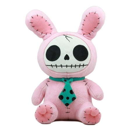 Ebros Larger Furry Bones Skeleton Pink Bunny With Green Polkadot Tie Plush Toy Doll 12  Tall Collectible Rabbit Bun Bun Doll price history on PriceWatchPro