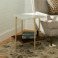 thumbnail image 2 of Walker Edison AF20SSQSTMGD Simone Tri-Tone Mid Century Modern Square Side Table - Faux White Marble/Dark Walnut/Gold, 2 of 4