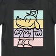 thumbnail image 2 of Dog Man Character Outline Youth Girl's Black Crew Neck Short Sleeve T-shirt-Small, 2 of 7