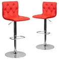 thumbnail image 3 of Contemporary Tufted Vinyl Adjustable Height Barstool with Chrome Base, Set of 2, Multiple Colors, 3 of 8