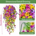 thumbnail image 6 of Artificial Hanging Flowers for Outdoor Planter UV Resistant Faux Spring Pansy Vine Plants Fake Hanging Floral Decor for Porch Patio Garden Window Box 75×20 cm Set of 1 Pack, 6 of 8