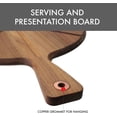 thumbnail image 5 of Dexas Acacia Wood Pizza Cutting Board, 14-Inch Round Paddle Board with Built-In Portion Grooves, Food Safe & Reversible, 5 of 8