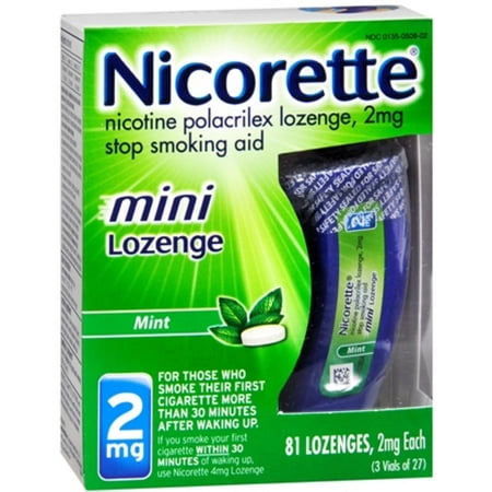 4 Pack - Nicorette 2 mg Mini Lozenges Mint 81 (Best Thing To Stop Sickness)