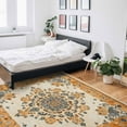 thumbnail image 6 of Area Rugs Indoor Non-Slip Rectangle Rug 2.7x5 Ft Vintage Boho Floral Vintage Ethnic Distress Traditional Style Rug Rubber Backing Floor Mats Non Shedding Home Decor Carpet for Entryway Living Room, 6 of 8