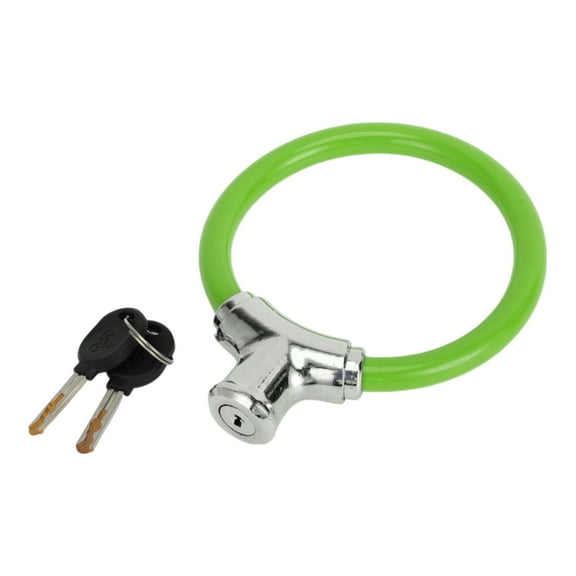 Unique Bargains Bicycle Lock Portable Ring Cable Anti-Theft Bike Lock Stackable Mini Ring Lock 42cm Green 1 Pc