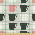 thumbnail image 2 of Ambesonne Coffee Fabric by the Yard Upholstery, Pastel Mugs on Grey Backdrop, 1 Yard, Pink Pale Taupe Dark Grey, 2 of 5