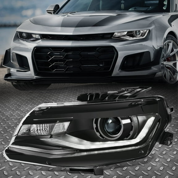 Nuvision for 2016-2022 Chevy Camaro Driver Left Side Projector Headlight Headlamp Black