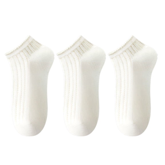 Women's 3-Pack Minimalist Knit Ankle Socks Mixed Pattern Design Soft Cotton Low-Cut Style, 3 pairs-B