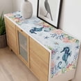 thumbnail image 4 of Coastal Seahorse Table Runner - 72 Inch Long, Kitchen Dining Table Runner Dresser Scarves, Marine Coral Turtle Jellyfish Oceans Farmhouse Decor for Coffee Tables Wedding Party Banquet, 4 of 8