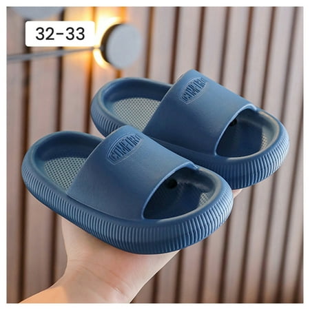 

Stamens Beach Sandals Non-slip Shower Bathroom Slippers Soft Summer Slide Sandals For Kids Children Kid s Shoes Outdoor Sandals(Blue 32-33 Drainage Style)
