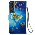 thumbnail image 4 of SaniMore for Samsung Galaxy S23 Plus Case, Anti-Fall Shock Protection Magnetic Wallet Cover for Samsung S23 Plus with Hand Strap [Card Holder & Kickstand] PU Leather Painted Pattern, Butterfly, 4 of 7