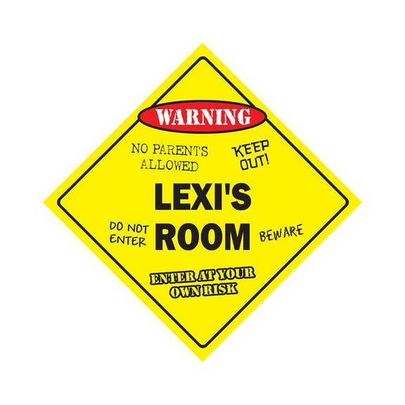 Lexi's Room Sign Crossing Zone Xing | Indoor/Outdoor | 20" Tall kids bedroom decor door children's name boy girl
