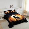 thumbnail image 2 of Moose Comforter Set Twin Elk Deer Bedding Sets ,Woodland Animal Down Comforter Boho Moon Print Bed Set Vintage Lodge Cabin Bedding Comforters & Sets Farmhouse Decor,Black Brown, 2 of 5