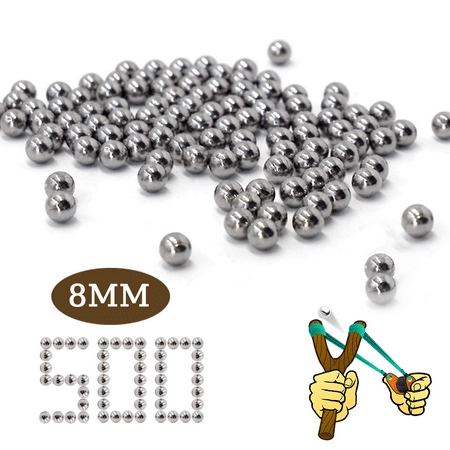 Clianle 8 MM Slingshot Shooting Ball 500 Qty Easy Grip Smooth Pull Back Accurate Flight Slingshot Hunting