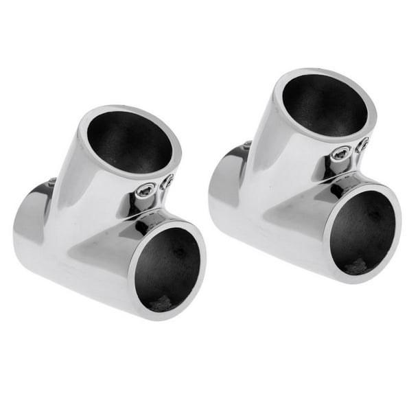 2 X Pasamanos para Pulidos - T / Tee de Pasamanos de 60 Grados 7/8 Pulgadas - Acero Inoxidable 316 DYNWAVEMX Montaje en riel manual para barcos