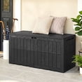 thumbnail image 4 of Gymax 120 Gal Outdoor Deck Box All-Weather Lockable Storage Bin w/ Lid & Handles Black Black, 4 of 10
