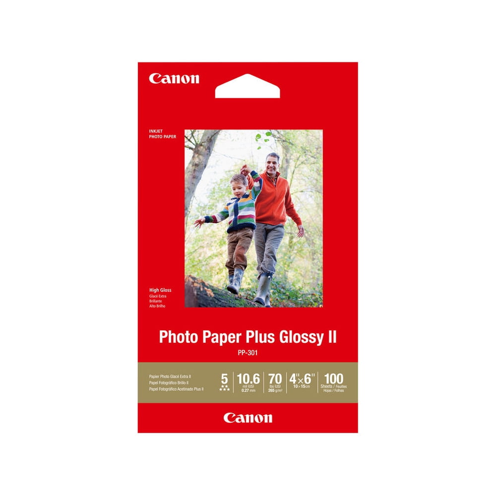 Canon 4x6 Photo Paper Plus Glossy II, 200 Sheets
