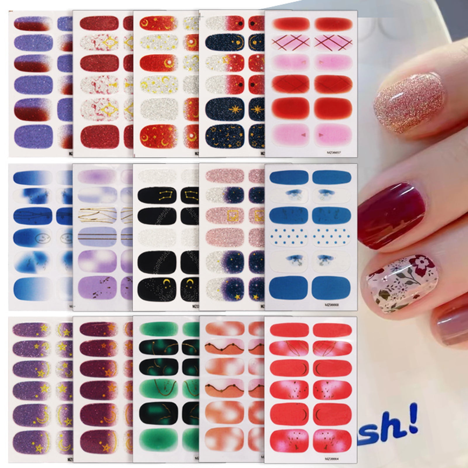 Yache 4Pcs/Set Nail Sticker Non-Fading 3D Effects Ultra Thin Nail Wrap  Plain Decor Stickers Strip for Manicure - Walmart.com