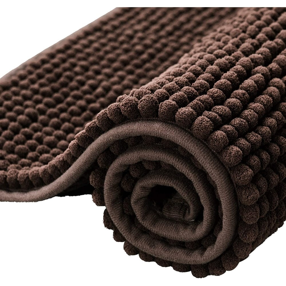 Chun Yi Non-slip Bathroom Rugs Chenille Soft Absorbent Plush Bath Mat (Chocolate,20"*32")