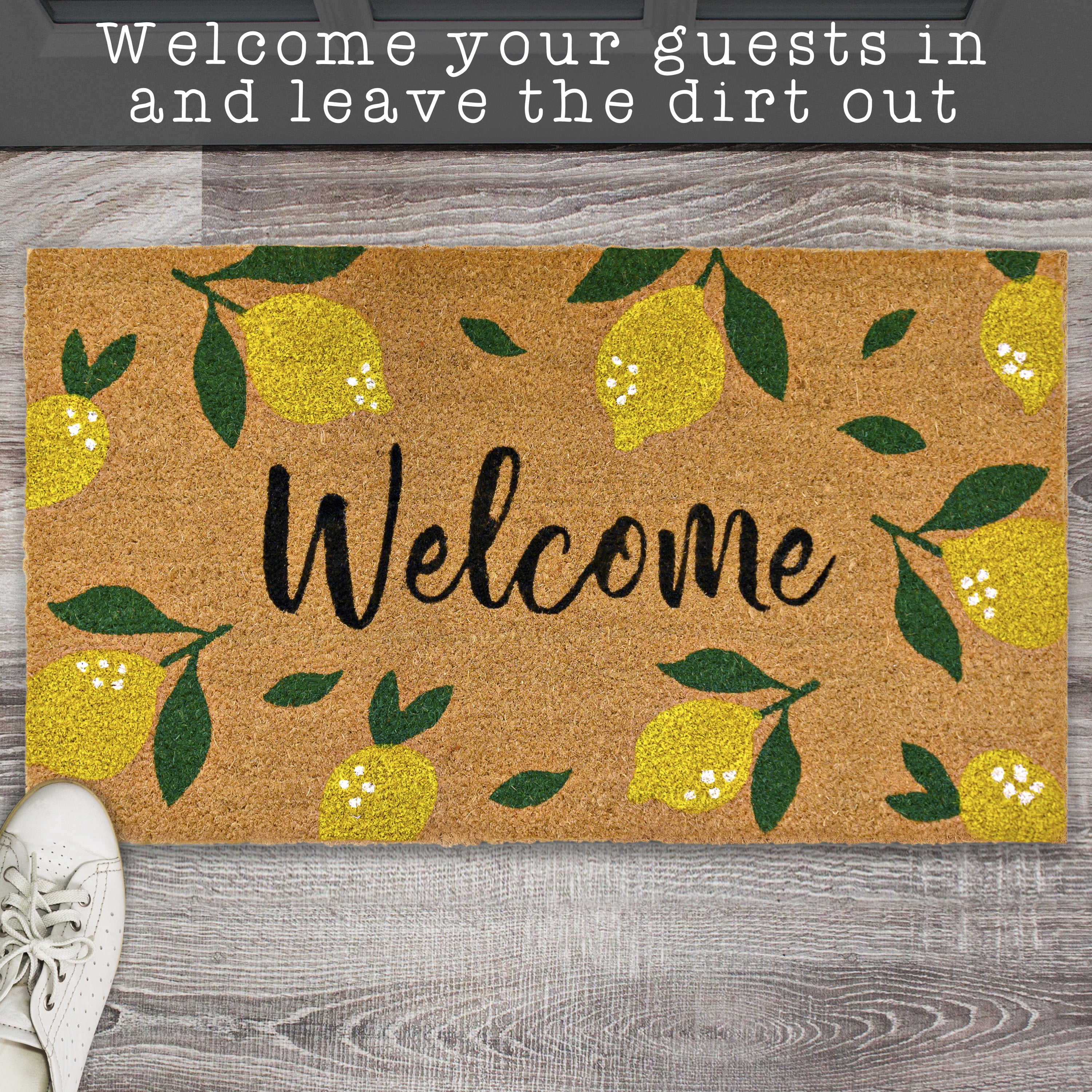 MAINEVENT Lemon Spring Doormat 30x17 Inch, Outdoor Welcome Mat for Outside