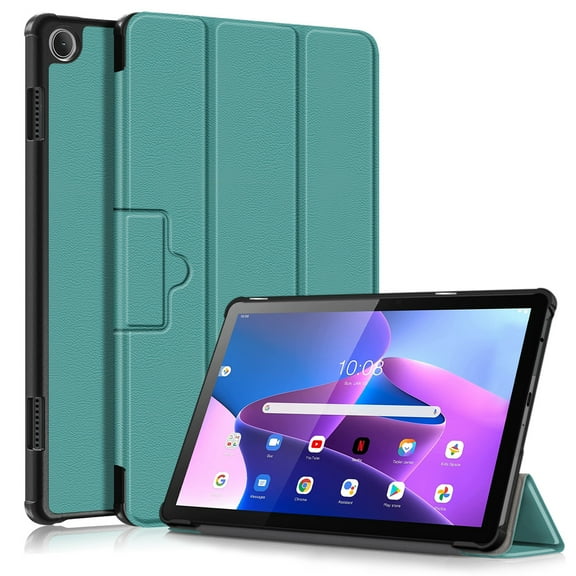 Dteck Case for Lenovo Tab M10 Case 10.1 Inch 3rd Gen 2022 (TB-328F),Magnetic Auto Sleep/Wake Leather Tri-fold Folio Slim Case Hybrid Kickstand Cover,Darkgreen