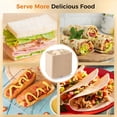 thumbnail image 6 of 100 PCS Taco Plates Disposable, Bagasse Pulp 2-Slot Taco holder with Side Compartments, Safe Plant Fiber Tray for Taco Tuesday, Party, Sandwich, Hot Dog, Sauce & Snack Serving (100Pcs), 6 of 8