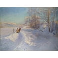 thumbnail image 2 of Anshelm Schultzberg 14x12 Gold Ornate Wood Frame and Double Matted Museum Art Print Titled - A Winter Morning After a Snowfall in Dalarna (1893), 2 of 4