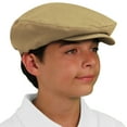 thumbnail image 4 of Flat Newsboy Traditional Golf Cap: 'Par 3' - Mens - Solid - Khaki - Microfiber, 4 of 4