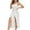 White# lingerie for women, variant on Pafei Tyugd Midi Nightgowns for Women Trendy Ruffle Trim Side Slit Lingerie Dress Lightweight Flowy Spaghetti Straps Slip Dress for Home White M
