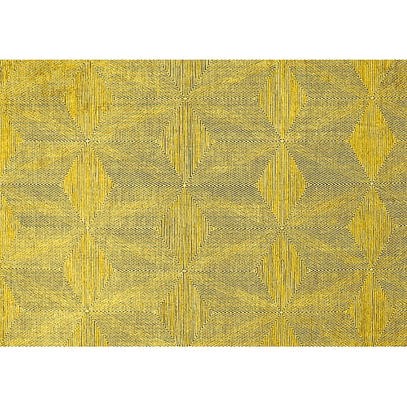 Ahgly Company Indoor Rectangle Solid Yellow Modern Area Rugs, 7' x 9'