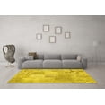 thumbnail image 3 of Ahgly Company Machine Washable Indoor Rectangle Patchwork Yellow Transitional Area Rugs, 5' x 8', 3 of 4