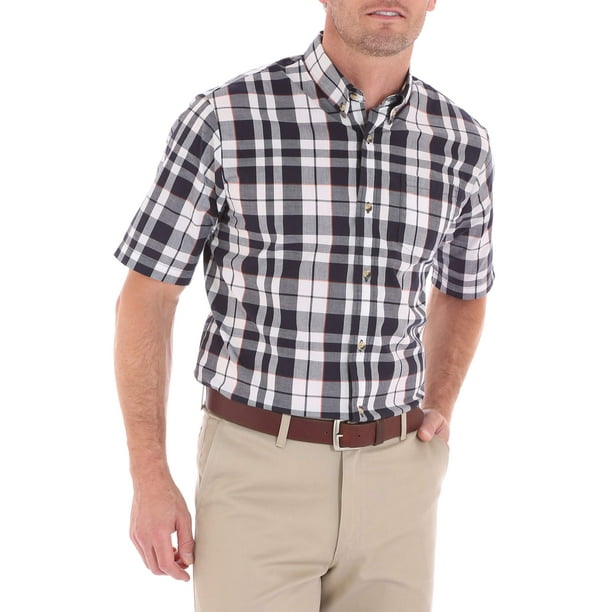 Big Men's advanced comfort Short Sleeve Casual Button Down shirt ...
