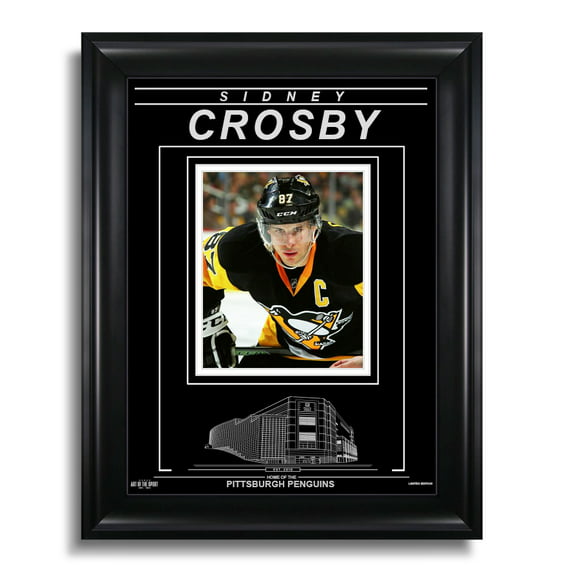 Sidney Crosby Pittsburgh Penguins Gravé Photo Encadrée - Gros Plan