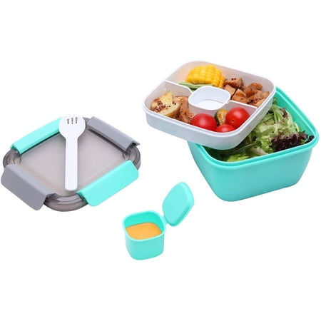 salad containers with dressing compartment